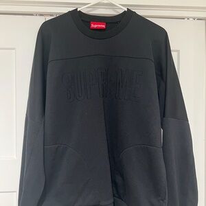 Supreme Black Men's Crewneck sweatshirt embroidered spell out size large